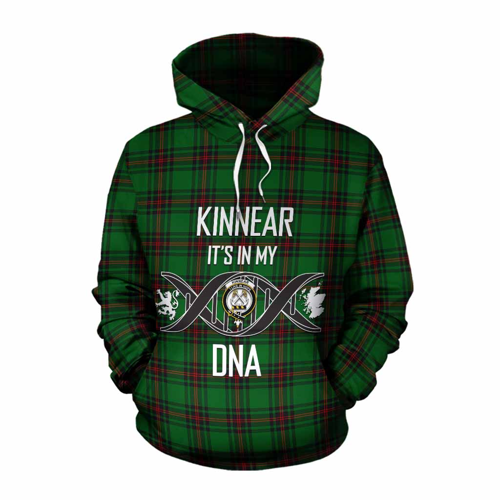 Tartan Vibes Clothing Kinnear Tartan Cotton Hoodie with Family Crest DNA In Me Style