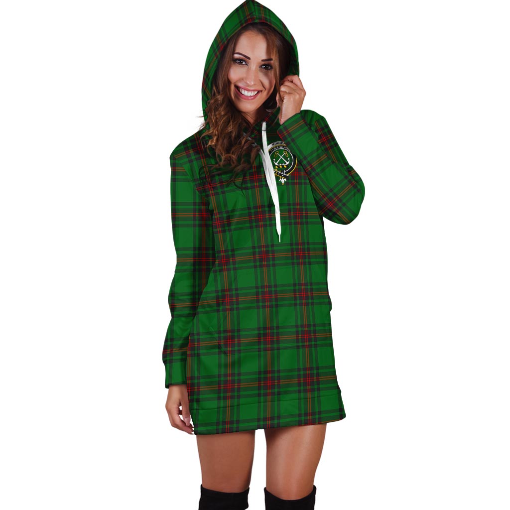 Kinnear Tartan Hoodie Dress with Family Crest - Tartan Vibes Clothing