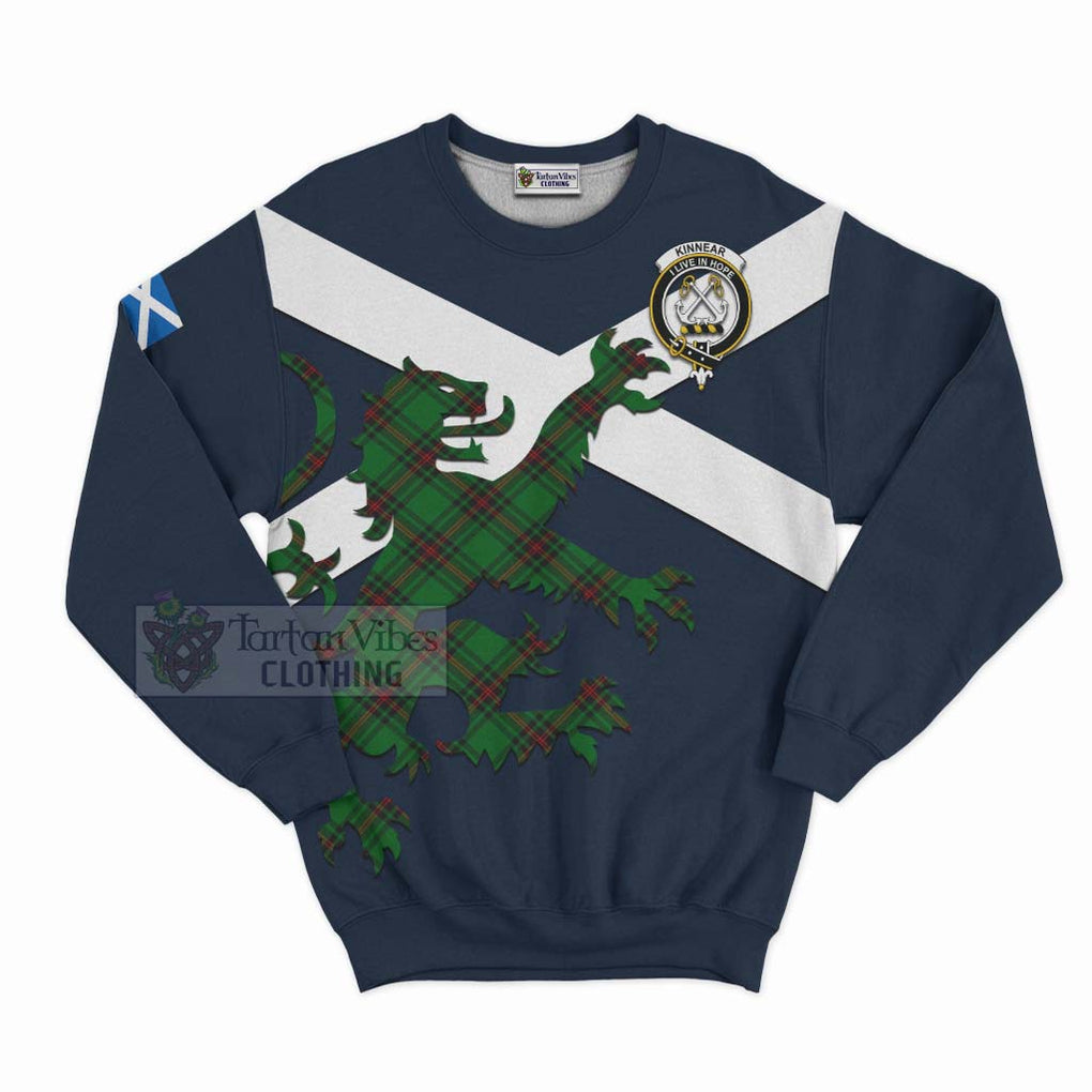 Tartan Vibes Clothing Kinnear Tartan Lion Rampant Sweatshirt – Proudly Display Your Heritage with Alba Gu Brath and Clan Name