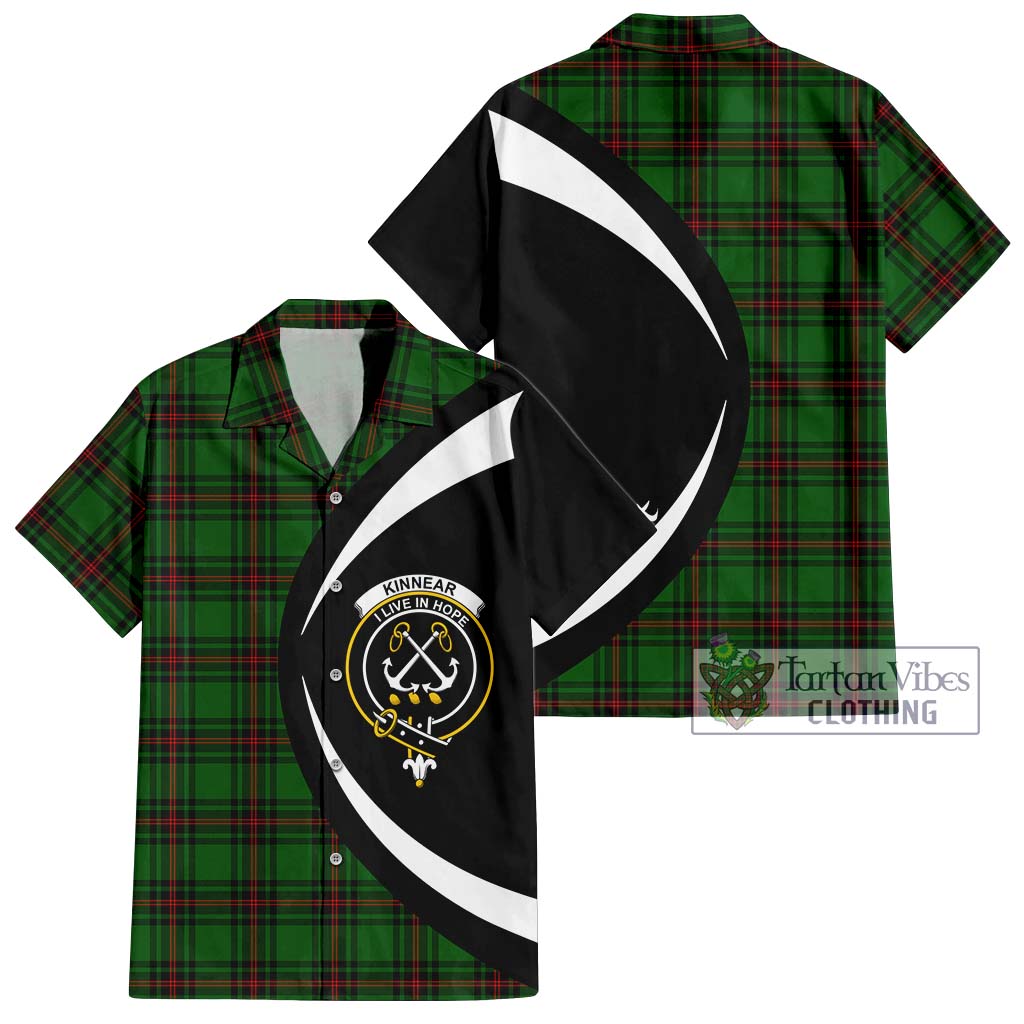 Kinnear Tartan Short Sleeve Button Up with Family Crest Circle Style Kid - Tartan Vibes Clothing