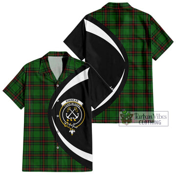 Kinnear Tartan Short Sleeve Button Up with Family Crest Circle Style