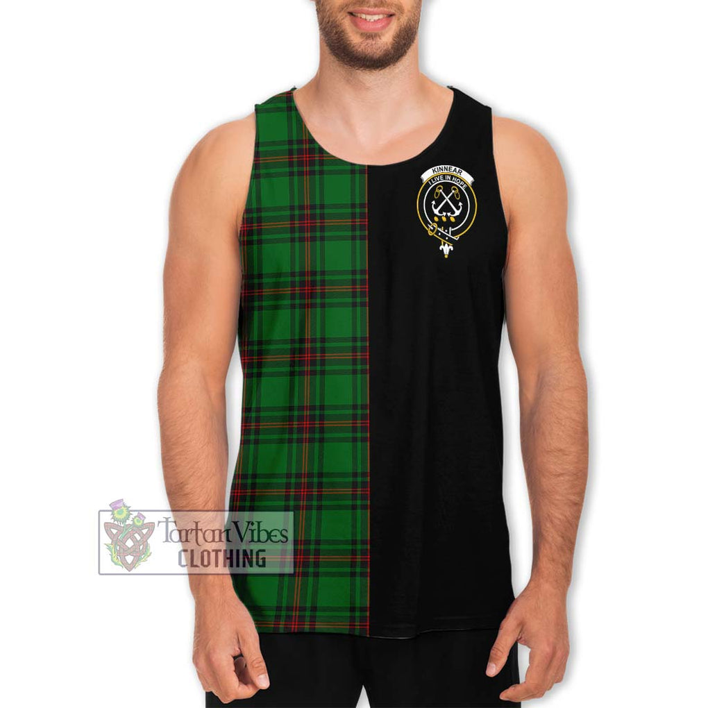 Kinnear Tartan Men's Tank Top with Family Crest and Half Of Me Style Men - Tartanvibesclothing Shop