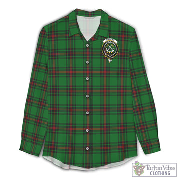 Kinnear Tartan Women's Casual Shirt with Family Crest