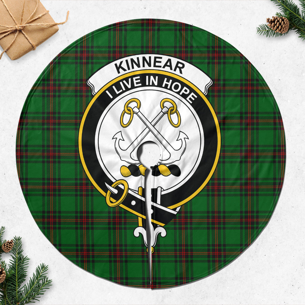 Kinnear Tartan Christmas Tree Skirt with Family Crest - Tartanvibesclothing