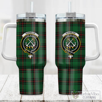 Kinnear Tartan Tumbler with Handle with Family Crest One Size 40 OZ - Tartan Vibes Clothing