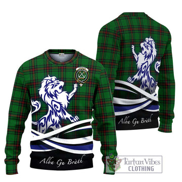 Kinnear Tartan Ugly Sweater with Alba Gu Brath Regal Lion Emblem