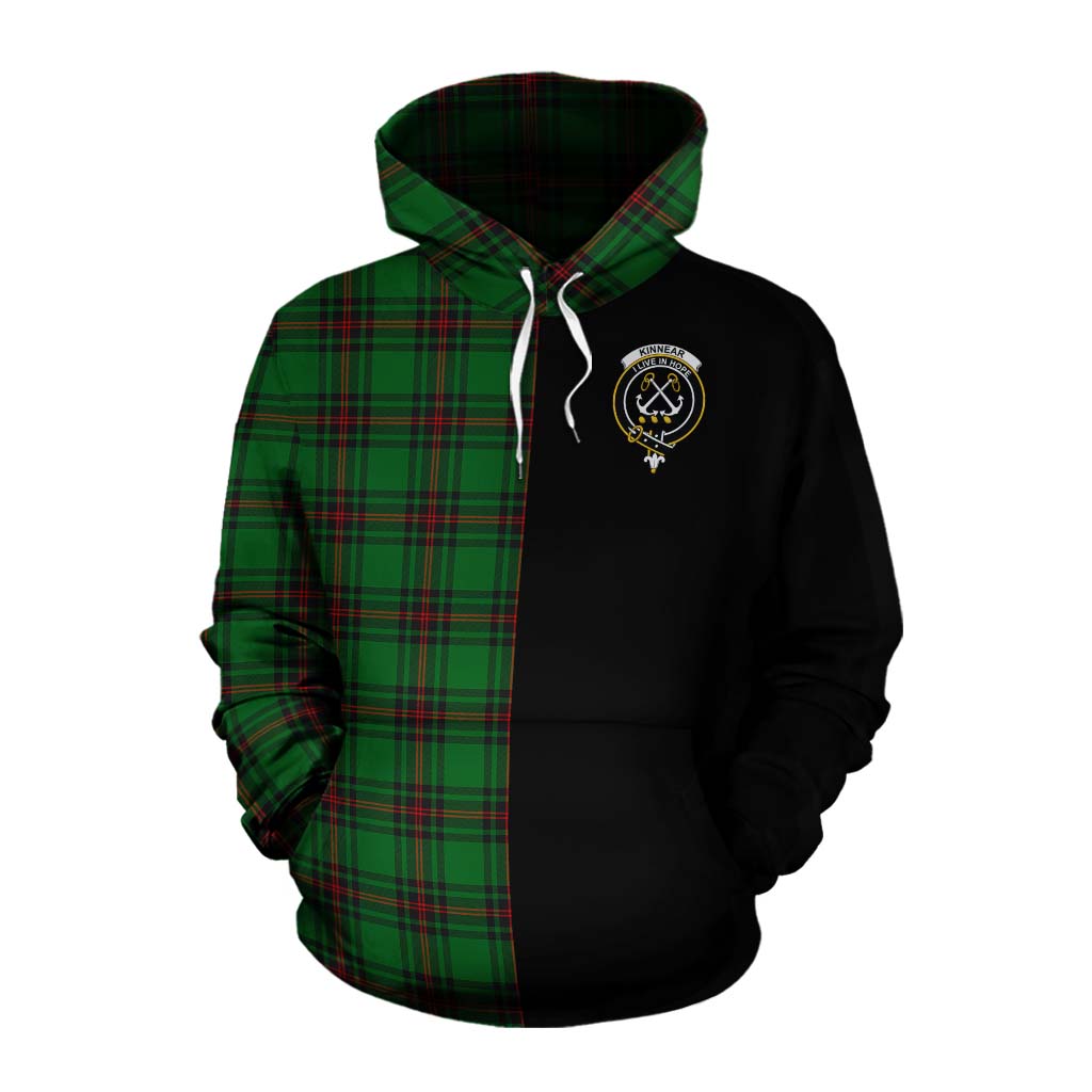 Tartan Vibes Clothing Kinnear Tartan Cotton Hoodie with Family Crest and Half Of Me Style