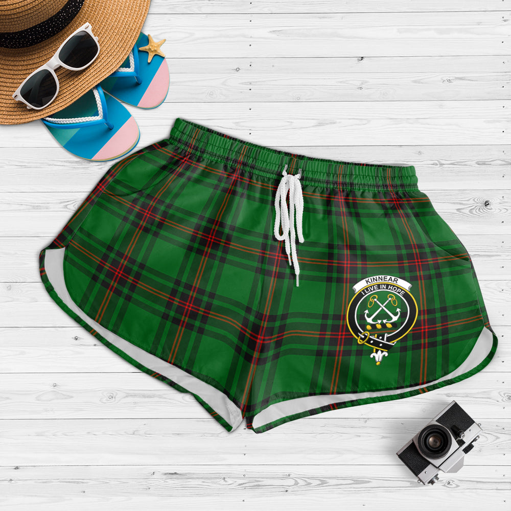 Kinnear Tartan Womens Shorts with Family Crest 4XL - Tartan Vibes Clothing