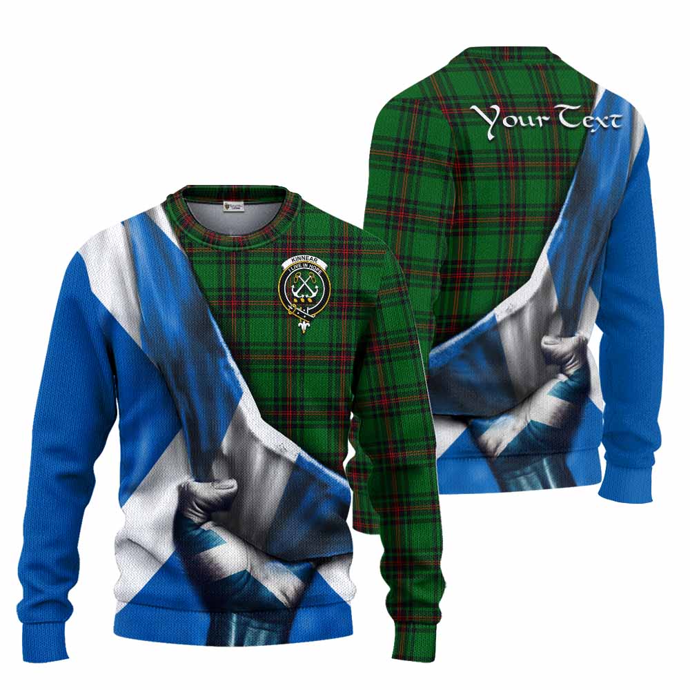 Tartan Vibes Clothing Kinnear Tartan Knitted Sweater with Family Crest Scotland Patriotic Style