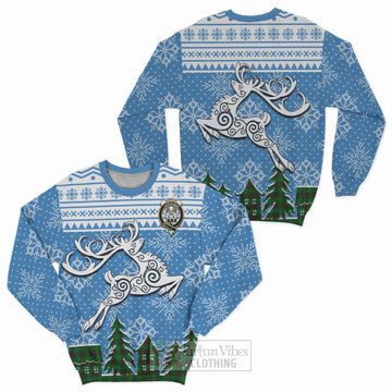 Kinnear Clan Christmas Sweatshirt Celtic Reindeer Style