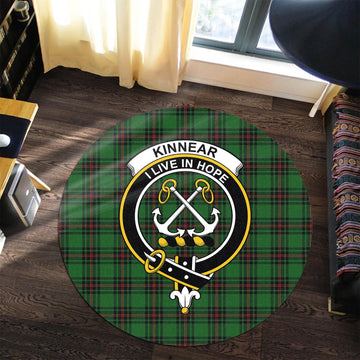 Kinnear Tartan Round Rug with Family Crest