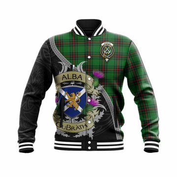 Kinnear Tartan Family Crest Baseball Jacket Lion Rampant Royal Thistle Shield Celtic Inspired Unisex - Tartan Vibes Clothing