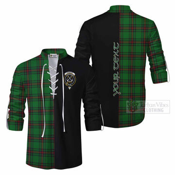 Kinnear Tartan Ghillie Kilt Shirt with Family Crest and Half Of Me Style