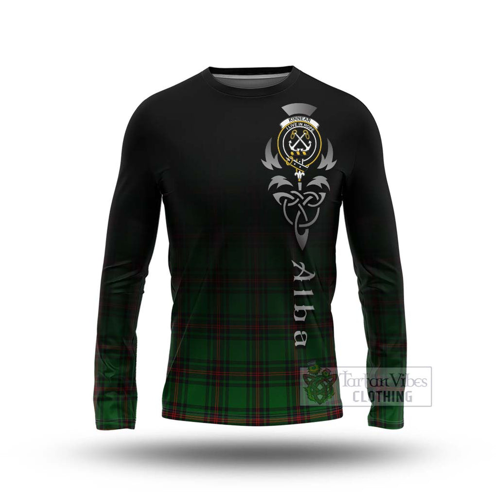 Tartan Vibes Clothing Kinnear Tartan Long Sleeve T-Shirt Featuring Alba Gu Brath Family Crest Celtic Inspired