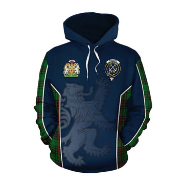 Kinnear Tartan Cotton Hoodie with Family Crest and Lion Rampant Vibes Sport Style