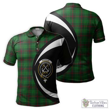 Kinnear Tartan Men's Polo Shirt with Family Crest Circle Style