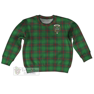 Kinnear Tartan Kid Ugly Sweater with Family Crest