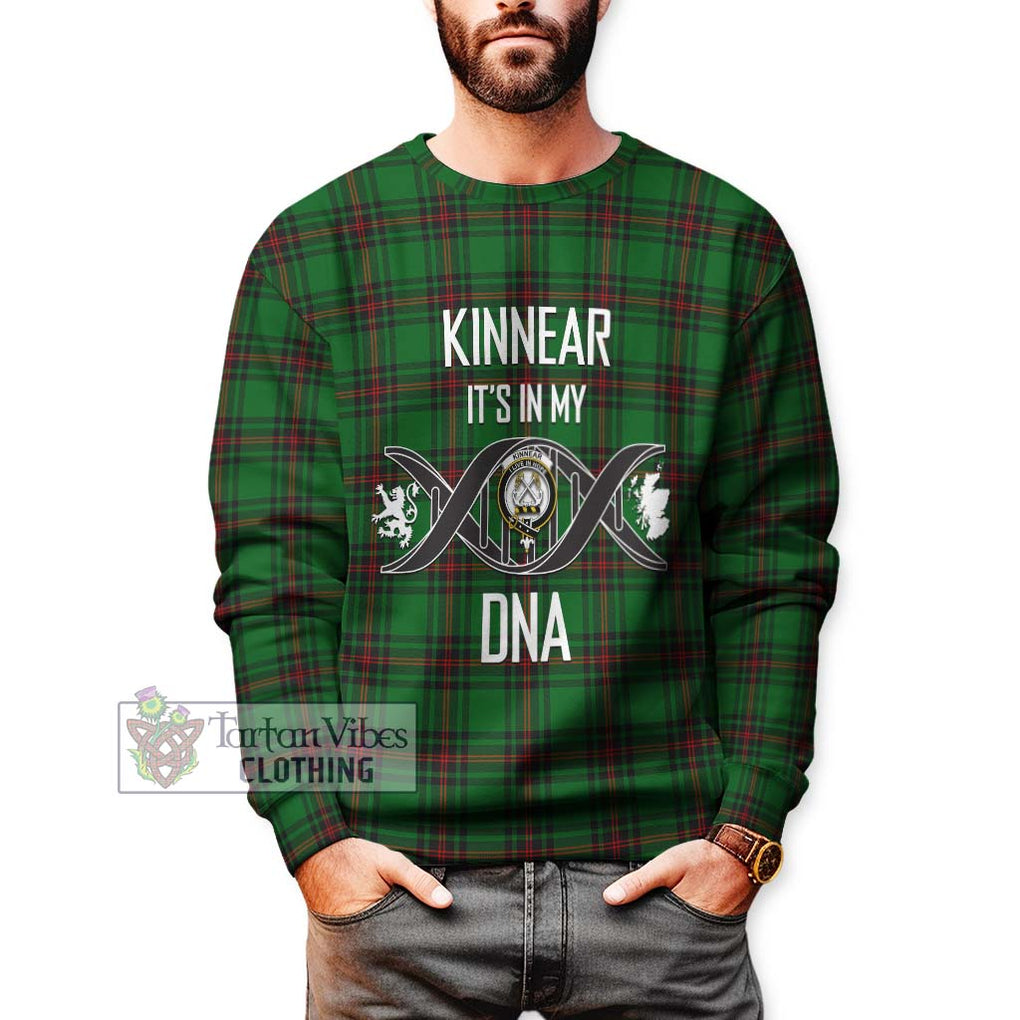 Kinnear Tartan Sweatshirt with Family Crest DNA In Me Style Unisex - Tartanvibesclothing Shop