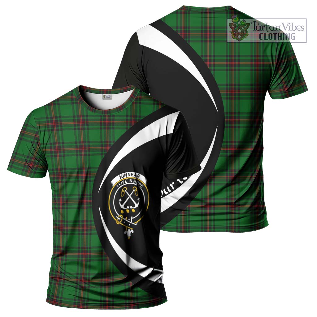 Tartan Vibes Clothing Kinnear Tartan T-Shirt with Family Crest Circle Style