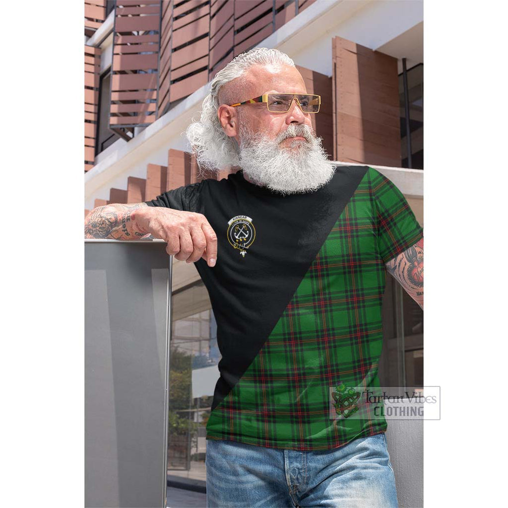 Tartan Vibes Clothing Kinnear Tartan Cotton T-shirt with Family Crest and Military Logo Style