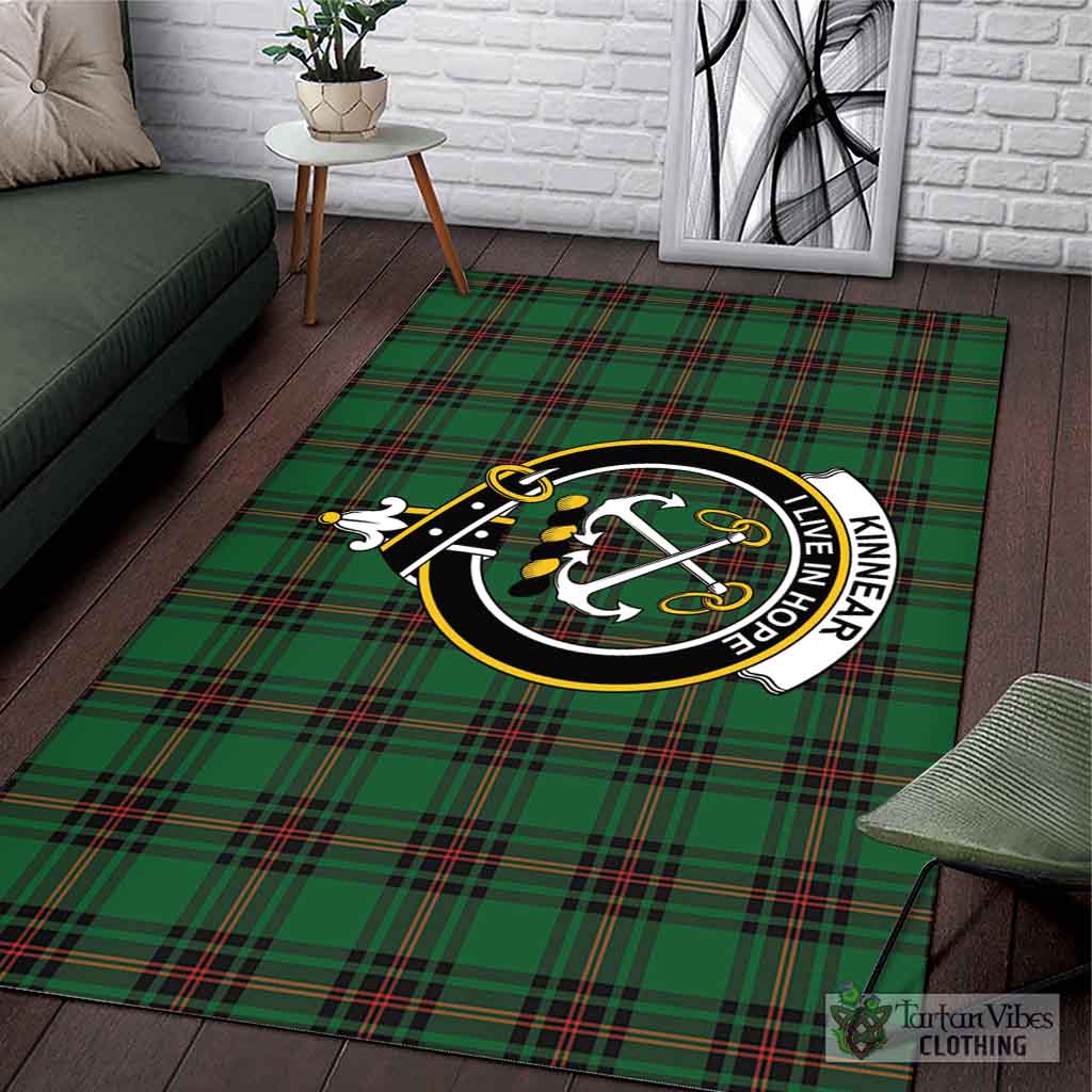 Tartan Vibes Clothing Kinnear Tartan Area Rug with Family Crest