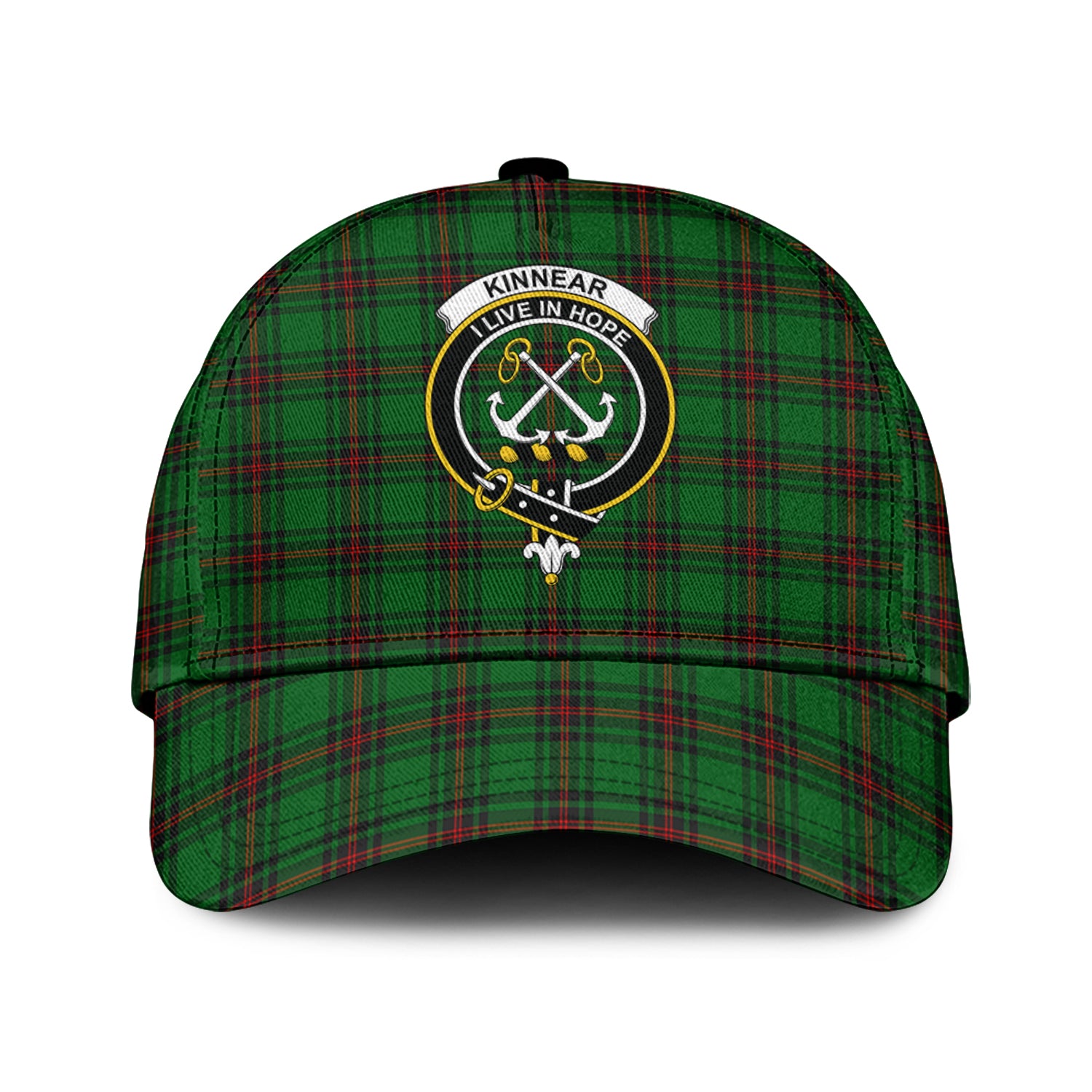 Kinnear Tartan Classic Cap with Family Crest Classic Cap Universal Fit - Tartan Vibes Clothing