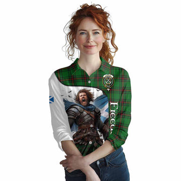 Kinnear Crest Tartan Women's Casual Shirt Inspired by the Freedom of Scottish Warrior