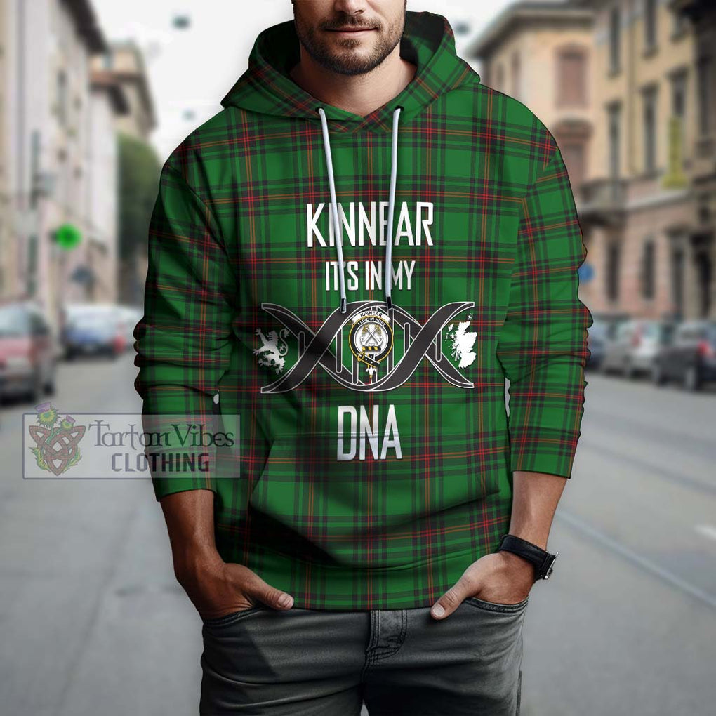 Kinnear Tartan Hoodie with Family Crest DNA In Me Style Pullover Hoodie - Tartanvibesclothing Shop