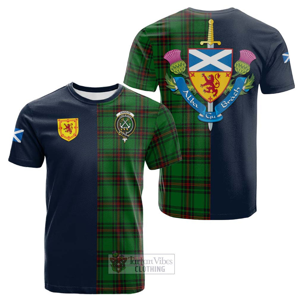 Tartan Vibes Clothing Kinnear Tartan Cotton T-shirt with Scottish Lion Royal Arm Half Style