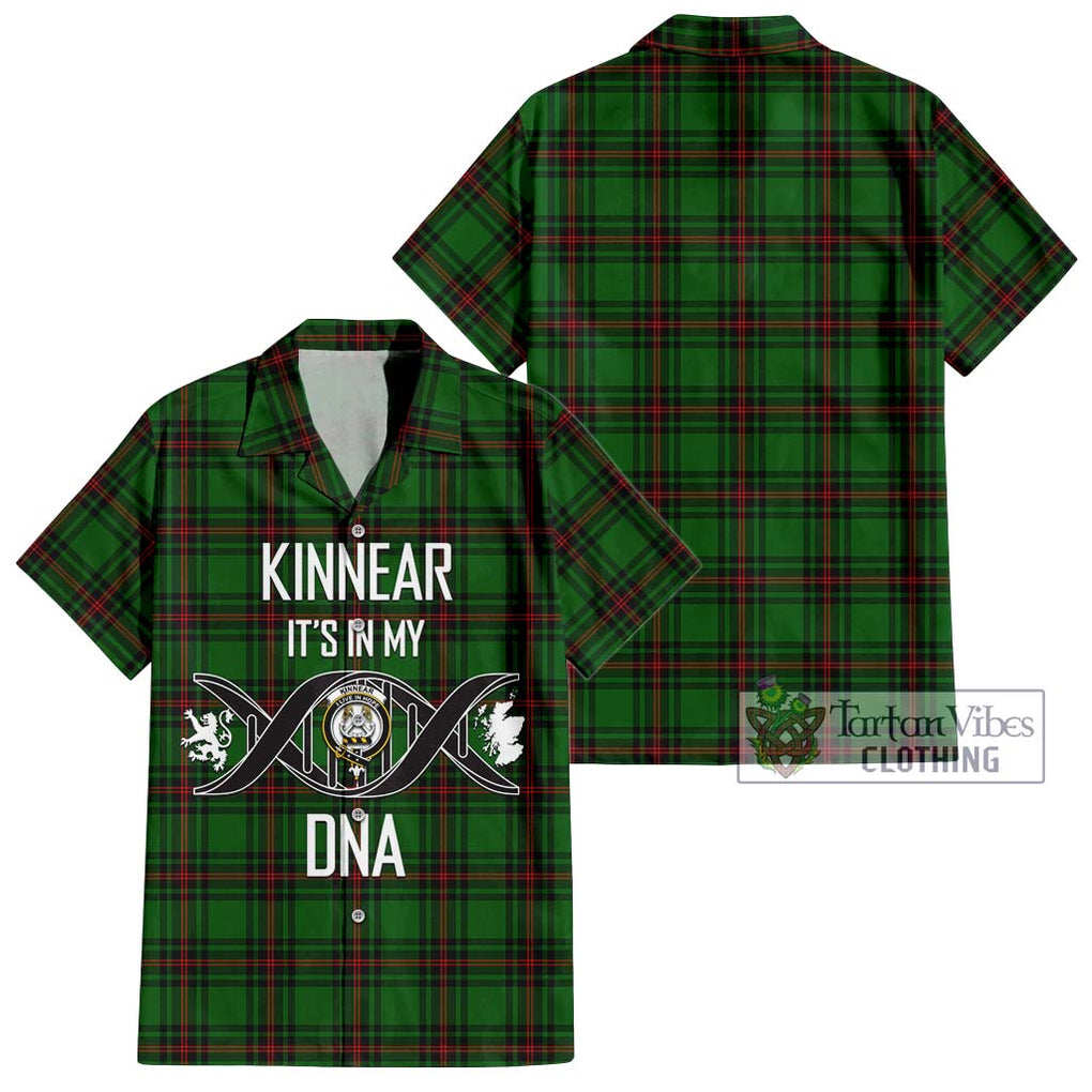 Kinnear Tartan Short Sleeve Button Shirt with Family Crest DNA In Me Style Kid - Tartanvibesclothing Shop