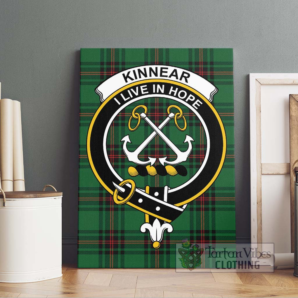 Kinnear Tartan Canvas Print Wall Art with Family Crest Without Frame - Tartan Vibes Clothing