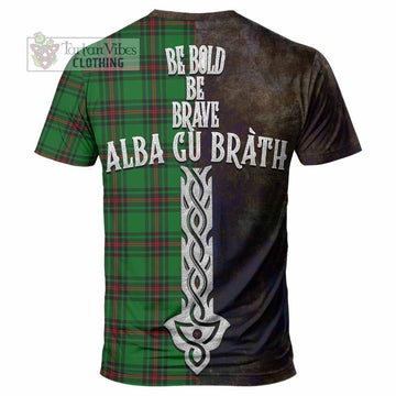 Kinnear Tartan Family Crest T-Shirt Alba Gu Brath Be Brave Lion Ancient Style - Tartan Vibes Clothing