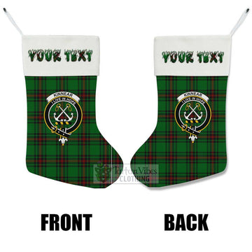 Kinnear Tartan Family Crest Christmas Stocking with Personalized Text