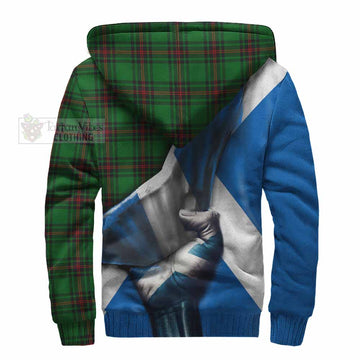 Kinnear Tartan Sherpa Hoodie with Family Crest Scotland Patriotic Style