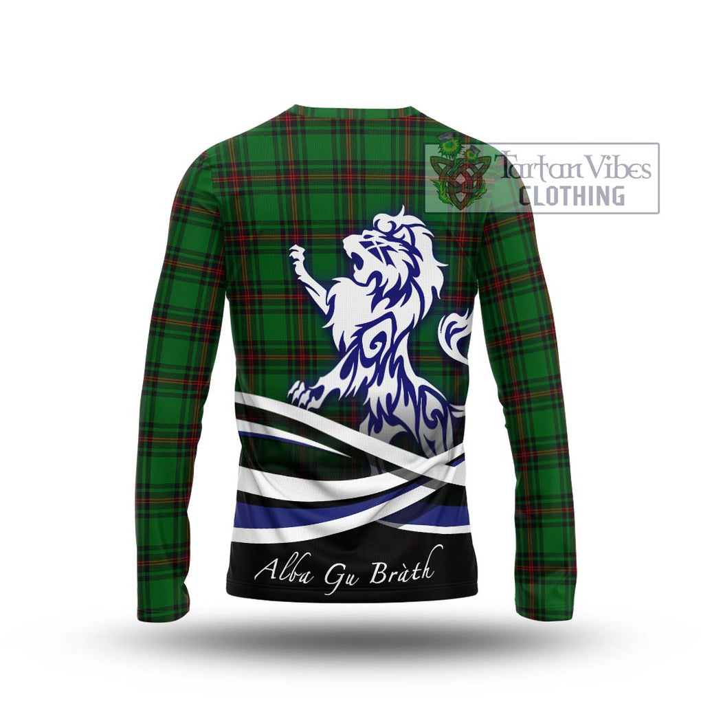 Kinnear Tartan Long Sleeve T-Shirt with Alba Gu Brath Regal Lion Emblem - Tartanvibesclothing Shop