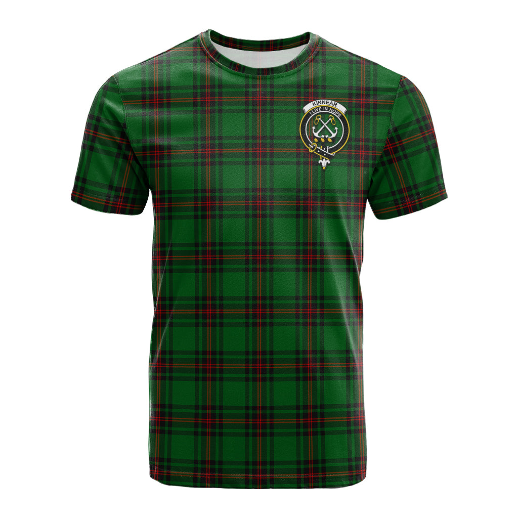 Kinnear Tartan T-Shirt with Family Crest - Tartan Vibes Clothing