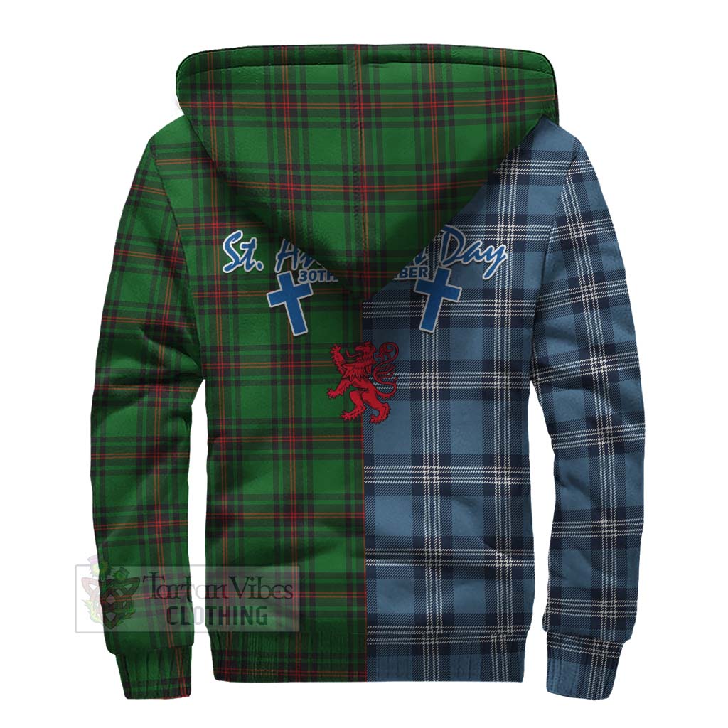 Tartan Vibes Clothing Kinnear Tartan Sherpa Hoodie Happy St. Andrew's Day Half Tartan Style