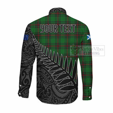 Kinnear Crest Tartan Long Sleeve Button Shirt with New Zealand Silver Fern Half Style Men's Shirt - Tartan Vibes Clothing