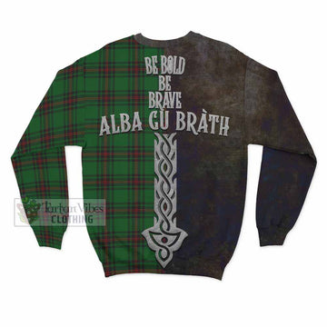 Kinnear Tartan Family Crest Sweatshirt Alba Gu Brath Be Brave Lion Ancient Style - Tartan Vibes Clothing