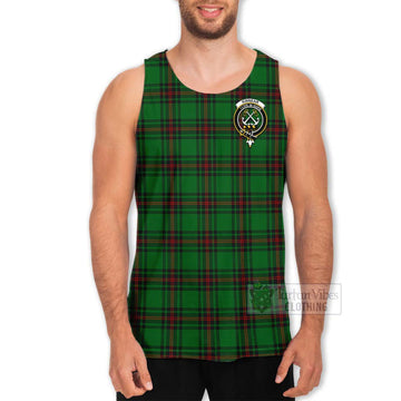 Kinnear Tartan Men's Tank Top with Family Crest Celtic Skull Style - Tartan Vibes Clothing