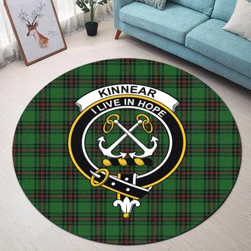 Kinnear Tartan Round Rug with Family Crest