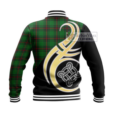 Kinnear Tartan Baseball Jacket with Family Crest and Celtic Symbol Style