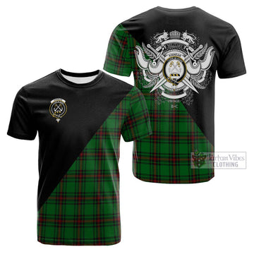 Kinnear Tartan Cotton T-shirt with Family Crest and Military Logo Style