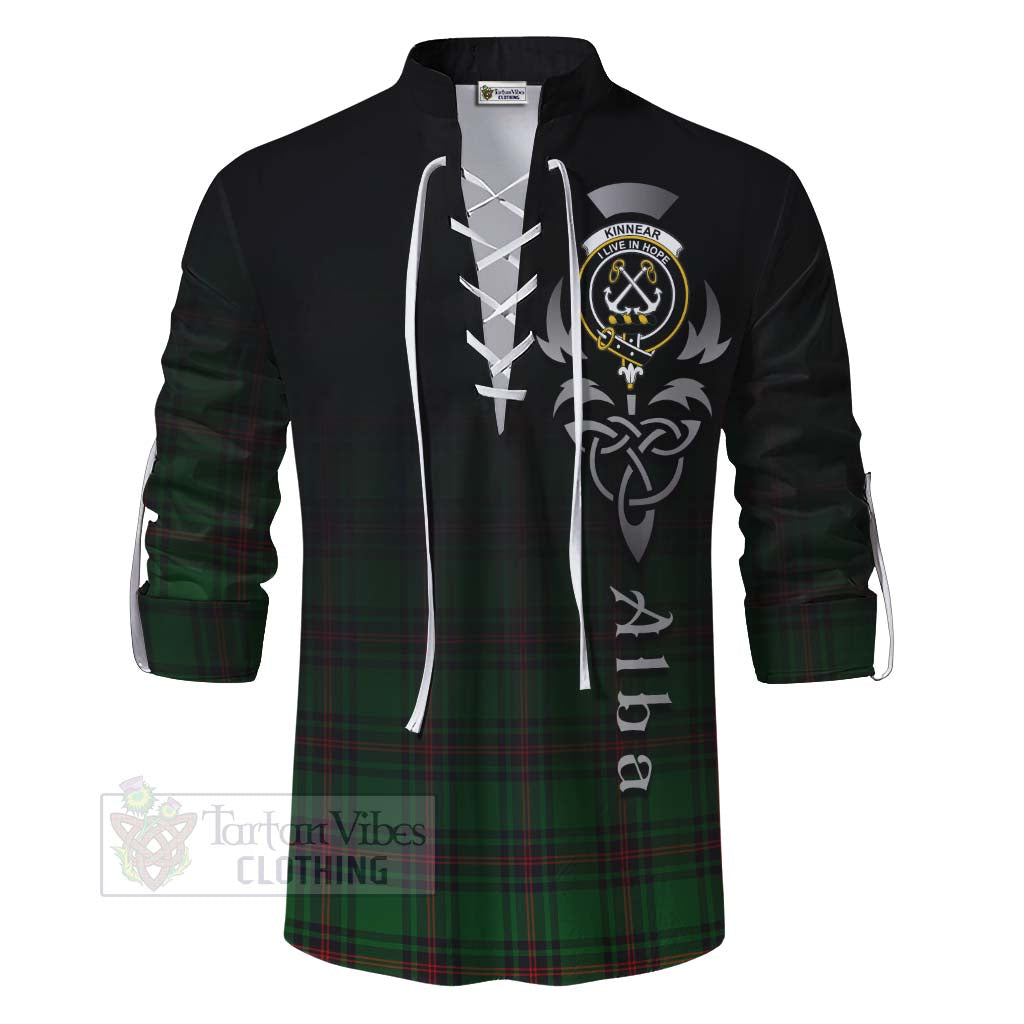 Tartan Vibes Clothing Kinnear Tartan Ghillie Kilt Shirt Featuring Alba Gu Brath Family Crest Celtic Inspired