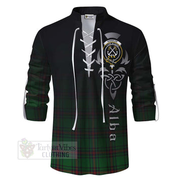 Kinnear Tartan Ghillie Kilt Shirt Featuring Alba Gu Brath Family Crest Celtic Inspired