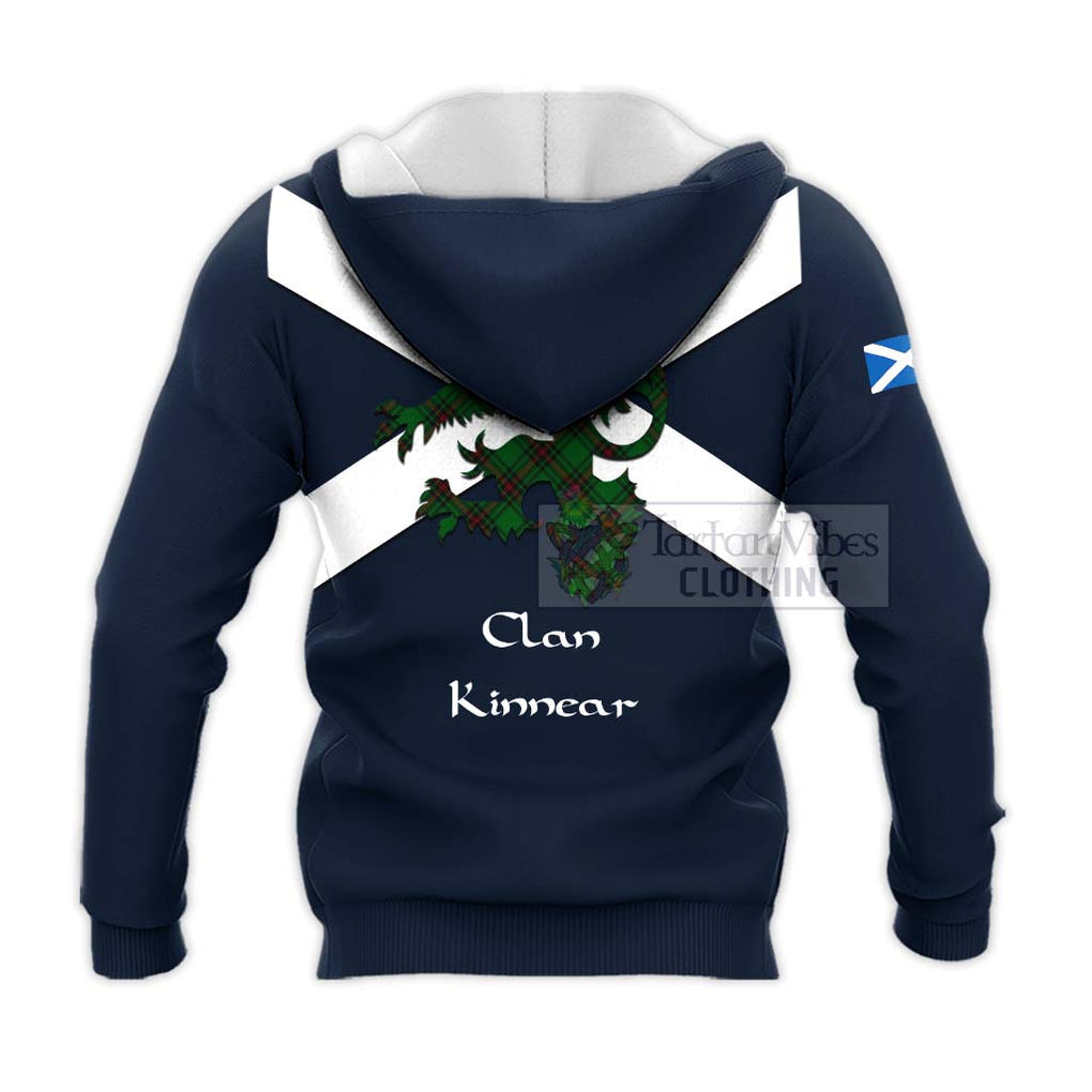 Tartan Vibes Clothing Kinnear Tartan Lion Rampant Knitted Hoodie – Proudly Display Your Heritage with Alba Gu Brath and Clan Name