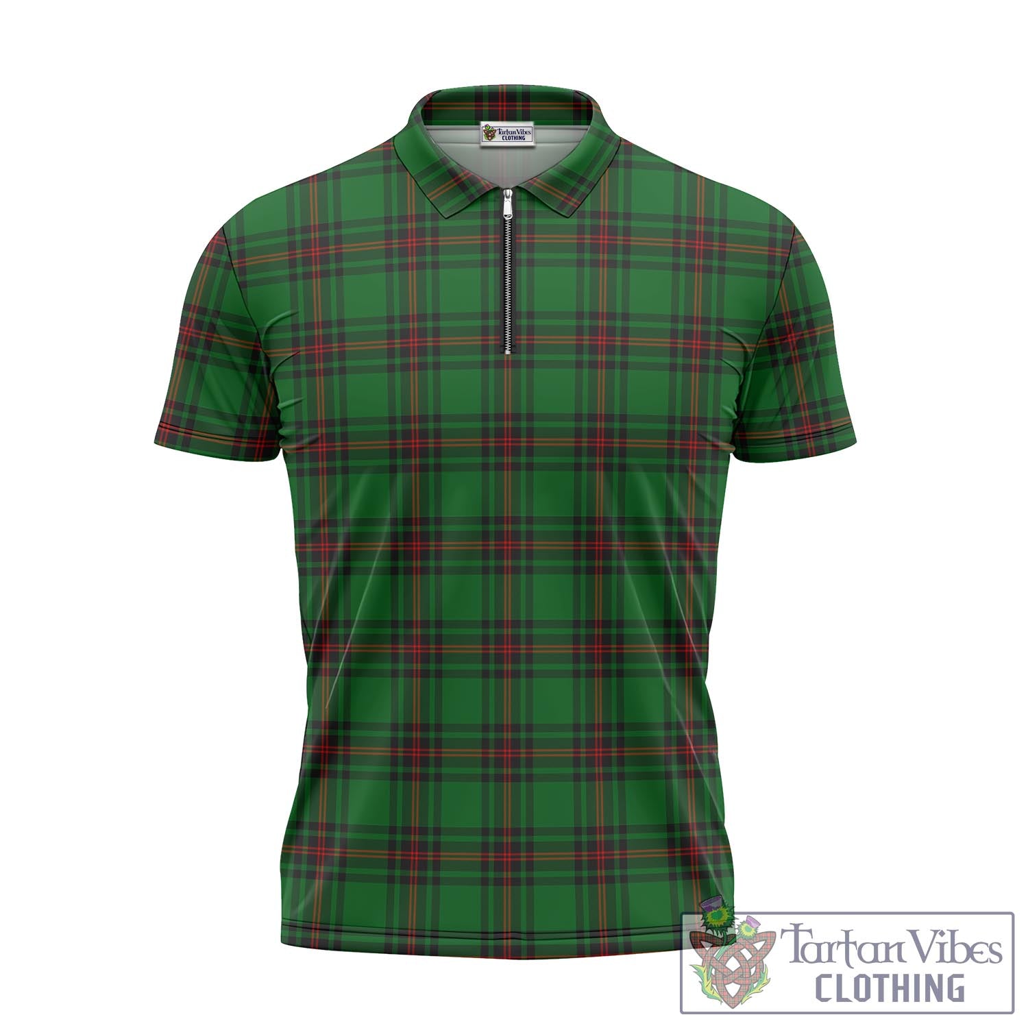 Tartan Vibes Clothing Kinnear Tartan Zipper Polo Shirt