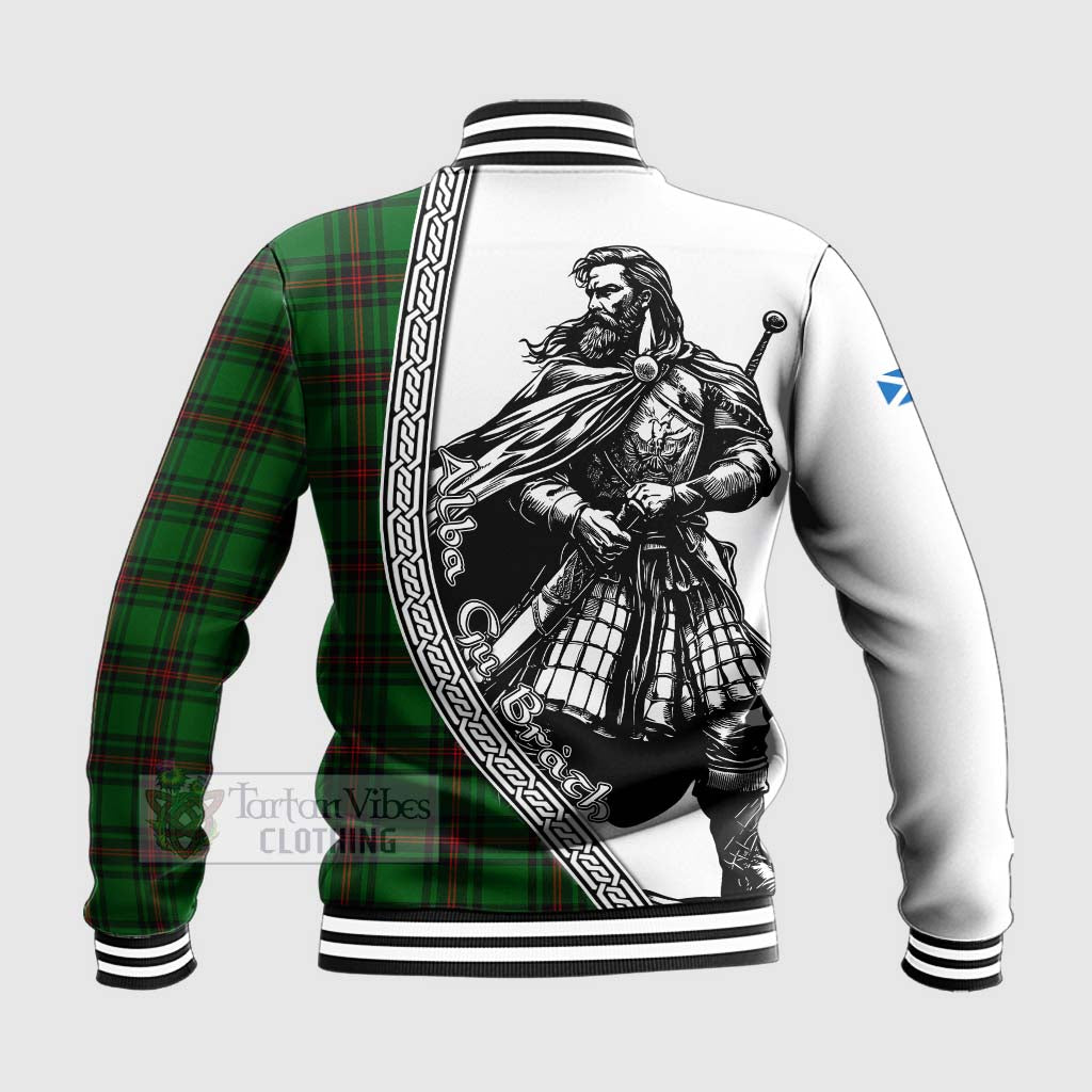 Tartan Vibes Clothing Kinnear Tartan Clan Crest Baseball Jacket with Highlander Warrior Celtic Style