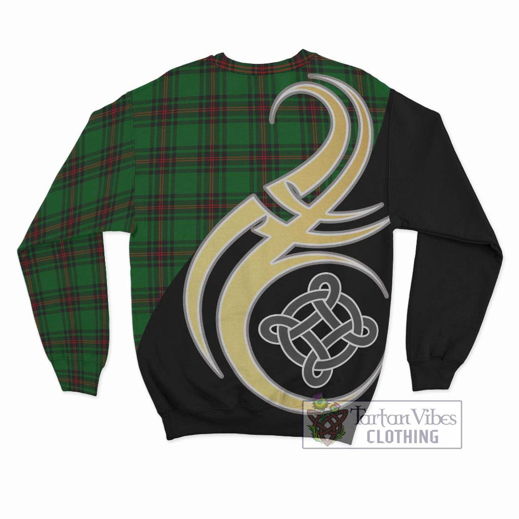 Kinnear Tartan Sweatshirt with Family Crest and Celtic Symbol Style - Tartan Vibes Clothing