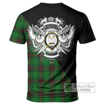 Kinnear Tartan T-Shirt with Family Crest and Military Logo Style